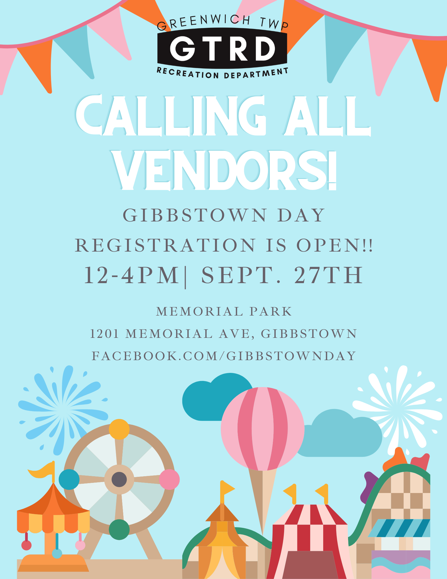 2025 GDay Vendor Registration Flyers