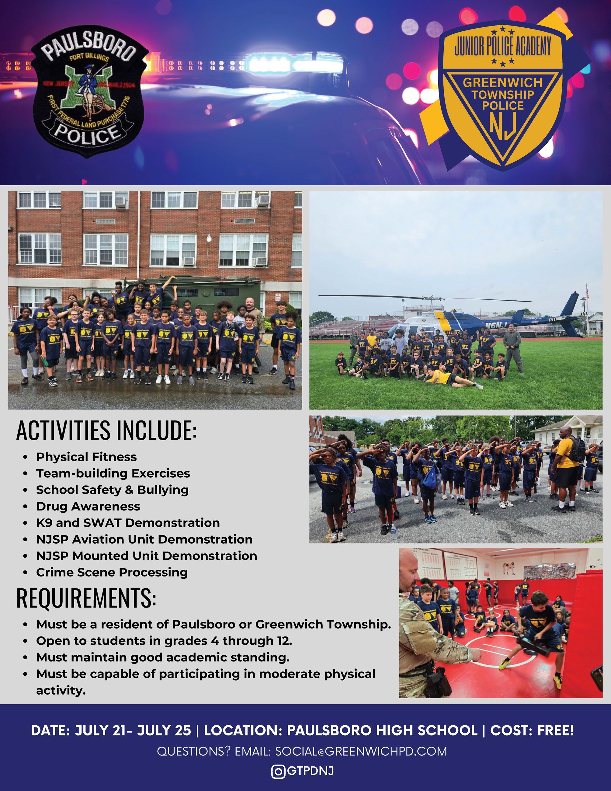 2025 Jr Police Academy Flyer